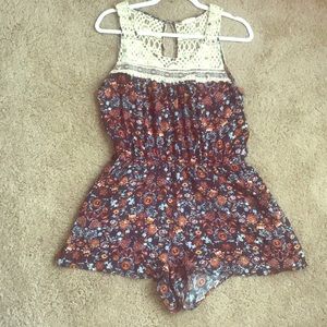 Floral & Lace Romper (with pockets!)